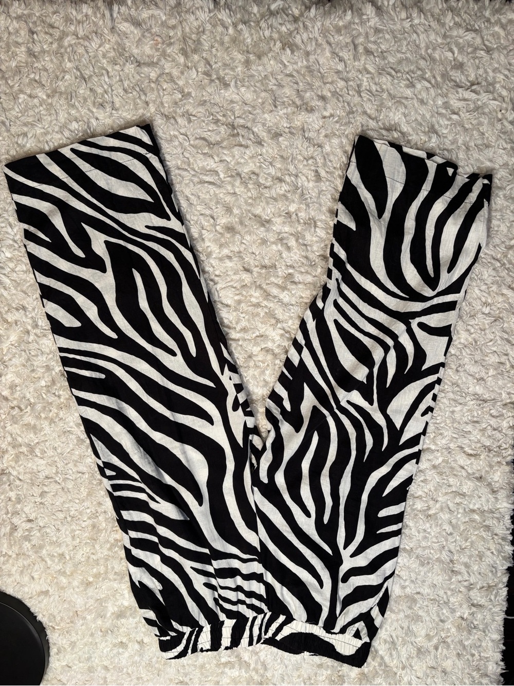 Rachel Zoe Black & White Zebra Wide-Leg Pants